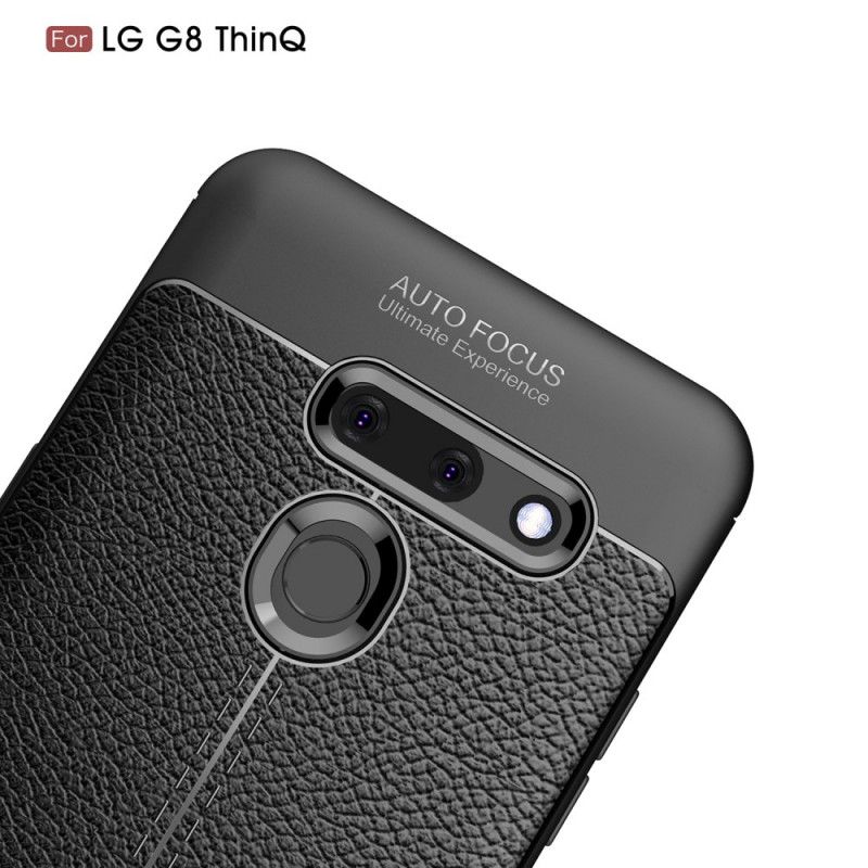Futerały ThinQ LG G8 ThinQ Czerwony Czarny Etui na Telefon Efekt Skóry Z Podwójną Linią Liczi