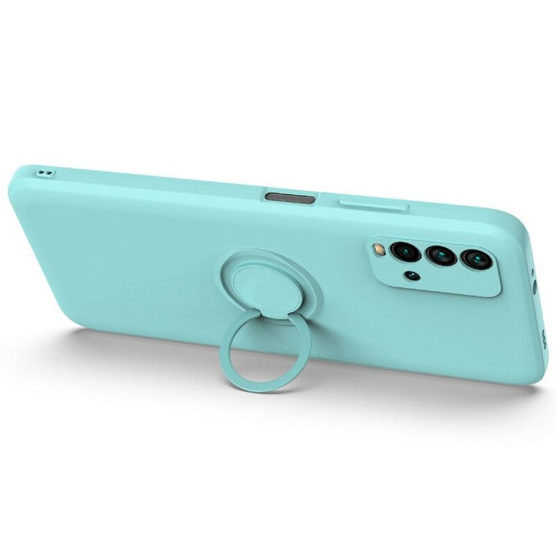 Etui Do Xiaomi Redmi 9t Ciekły Silikonowy Pierścień I Smycz