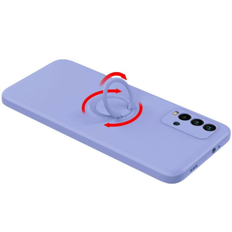 Etui Do Xiaomi Redmi 9t Ciekły Silikonowy Pierścień I Smycz