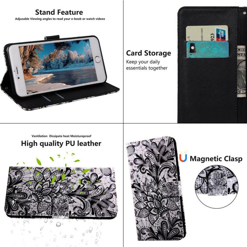 Etui Folio Xiaomi Redmi 9t Całkowicie Koronkowe