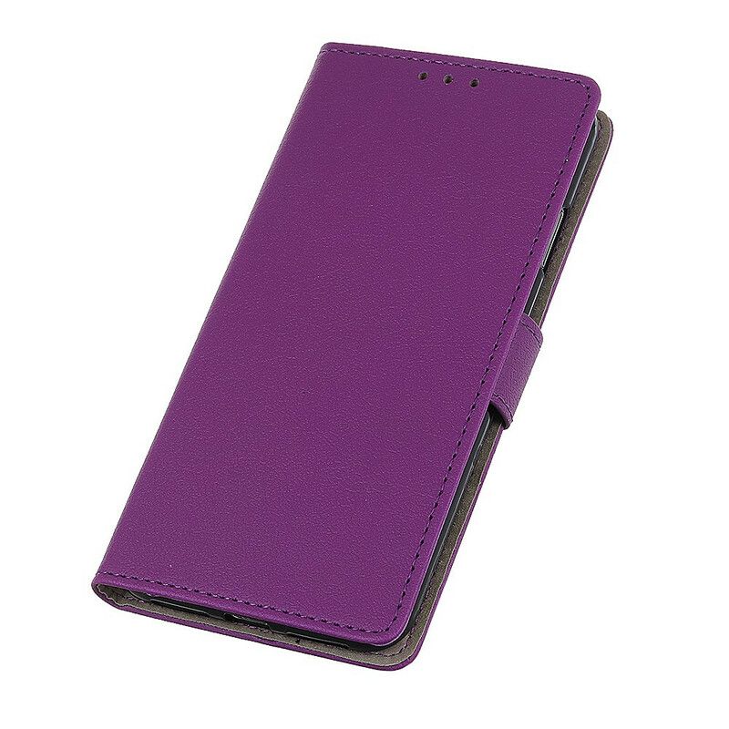 Etui Folio Xiaomi Redmi 9t Prosty Efekt Błyszczącej Skóry Etui Ochronne