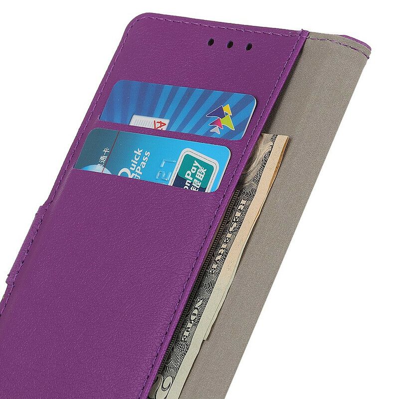 Etui Folio Xiaomi Redmi 9t Prosty Efekt Błyszczącej Skóry Etui Ochronne