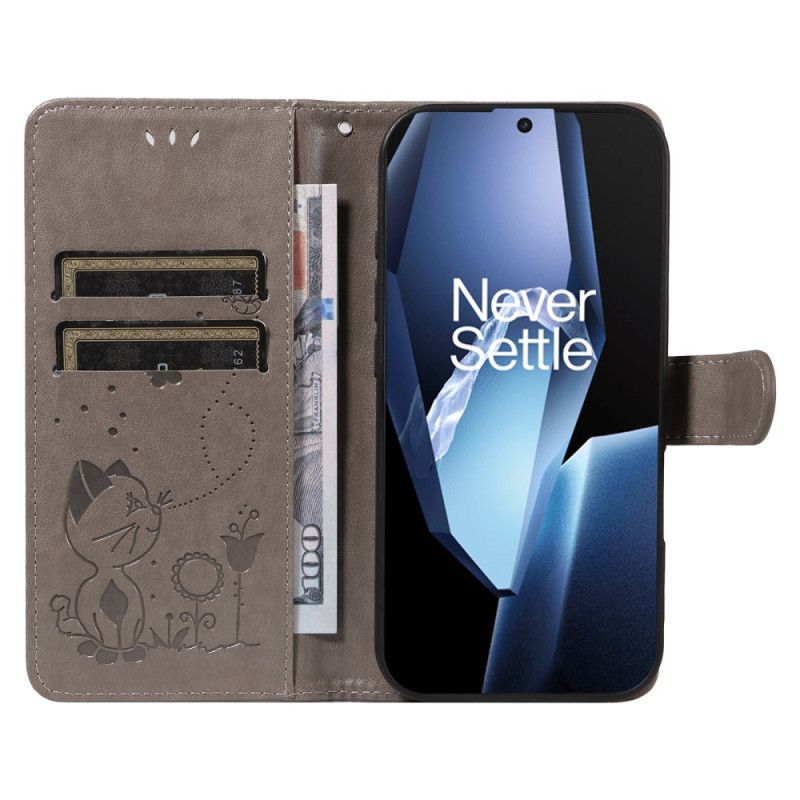 Etui Folio Do Oneplus 13r Kot I Pszczoła