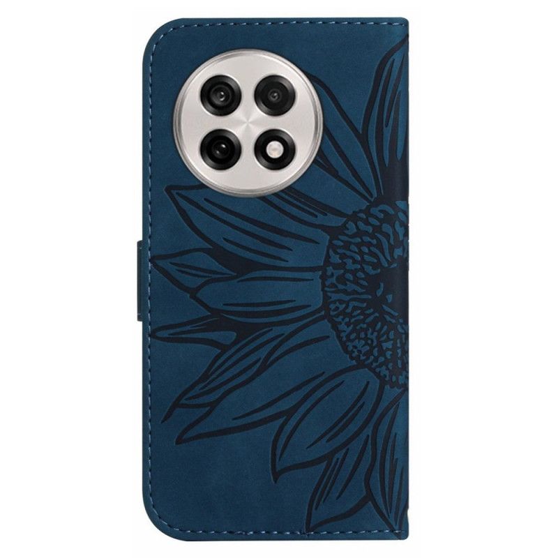 Etui Folio Oneplus 13r Pasek Na Ramię Z Motywem Słonecznika Etui Ochronne