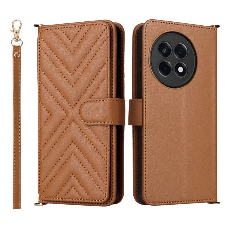 Etui Folio Oneplus 13r Stylowy Z Paskiem I Paskiem Na Ramię Etui Ochronne