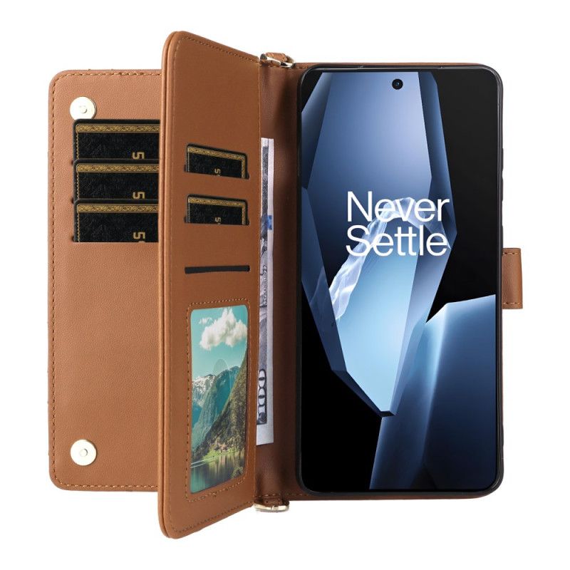 Etui Folio Oneplus 13r Stylowy Z Paskiem I Paskiem Na Ramię Etui Ochronne