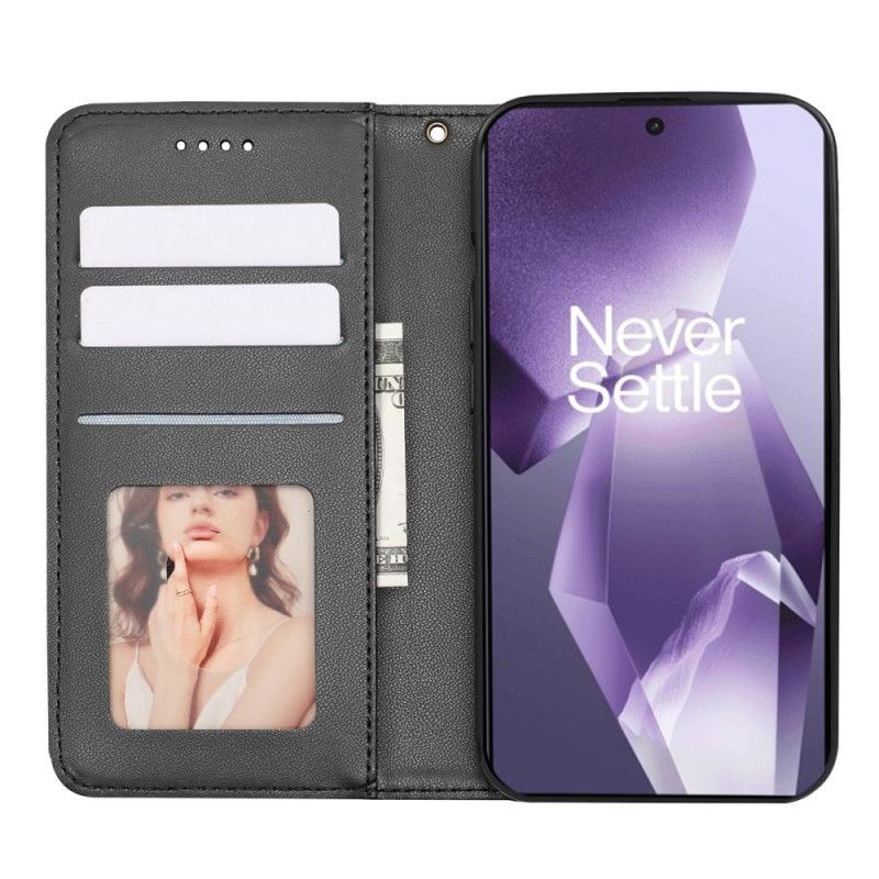 Flip Kotelot Oneplus 13r Etui Na Telefon Portfel Z Paskiem W Kratkę