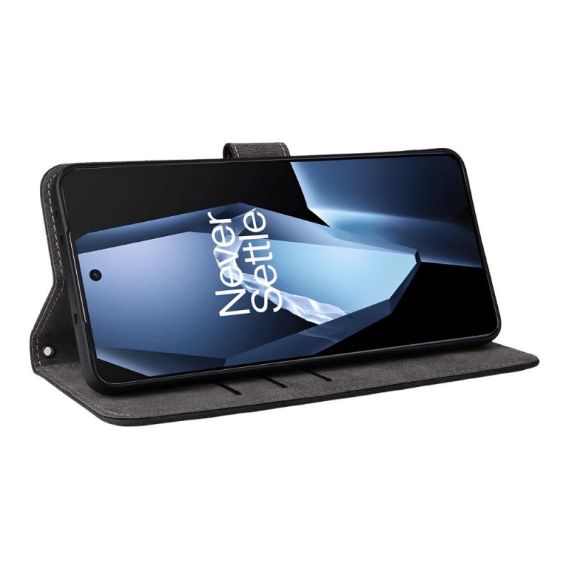 Skórzany Futerał Oneplus 13r Etui Na Telefon Efekt Skóry Blokujący Rfid Z Paskiem