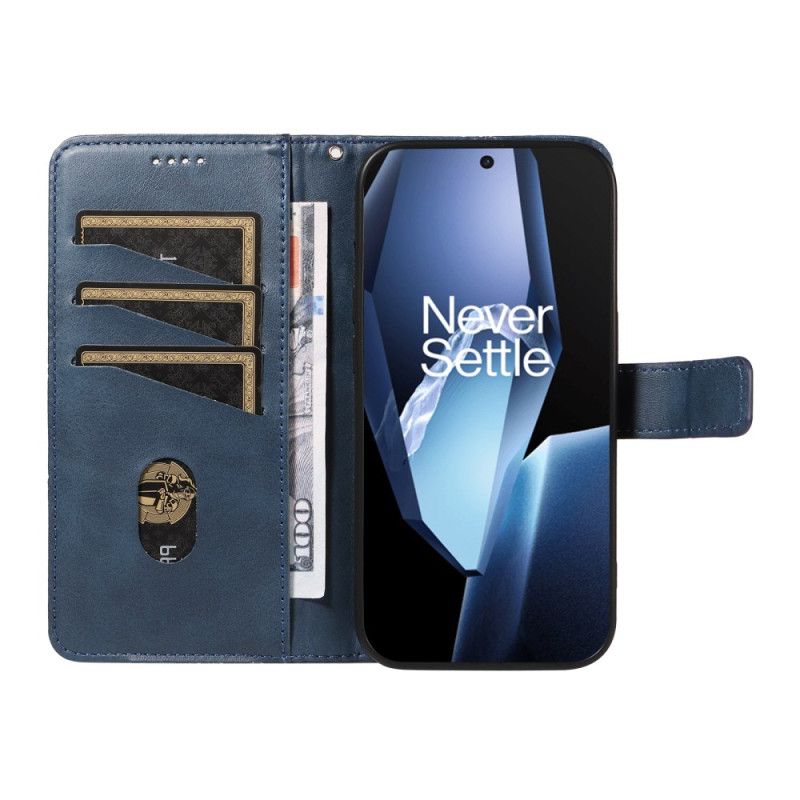 Skórzany Futerał Oneplus 13r Etui Na Telefon Geometryczny Wzór