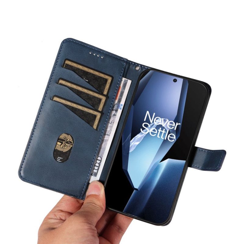 Skórzany Futerał Oneplus 13r Etui Na Telefon Geometryczny Wzór