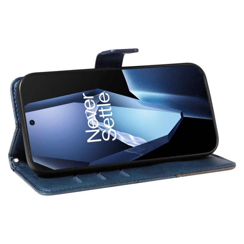 Skórzany Futerał Oneplus 13r Etui Na Telefon Geometryczny Wzór