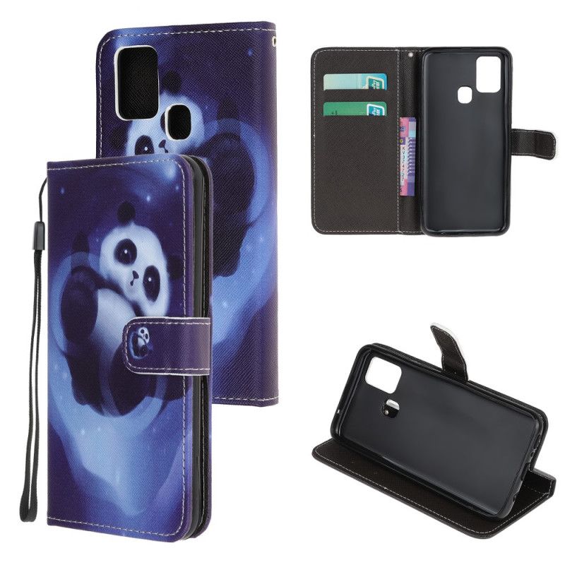 Etui Folio OnePlus Nord N10 Przestrzeń Panda Ze Stringami Etui Ochronne