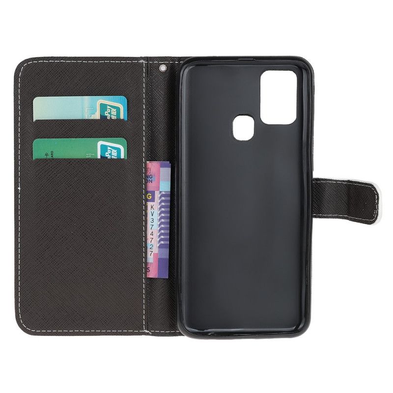 Etui Folio OnePlus Nord N10 Przestrzeń Panda Ze Stringami Etui Ochronne