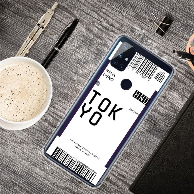 Etui OnePlus Nord N10 Granatowy Czarny Karta Pokładowa Tokyo