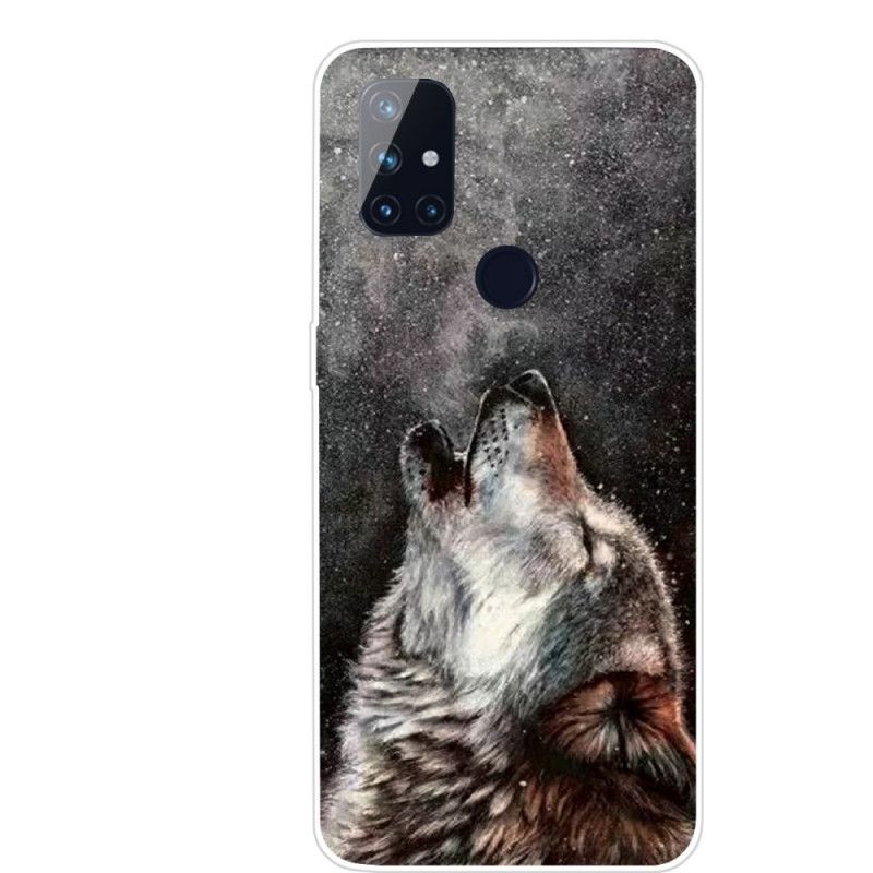 Etui OnePlus Nord N10 Szary Czarny Wysublimowany Wilk Etui Ochronne