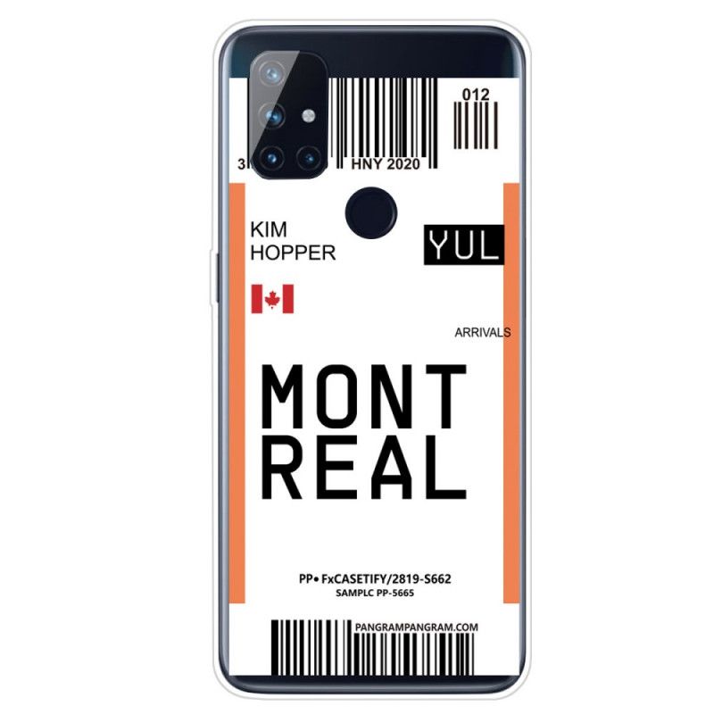 Futerały OnePlus Nord N10 Etui na Telefon Karta Pokładowa Do Montrealu