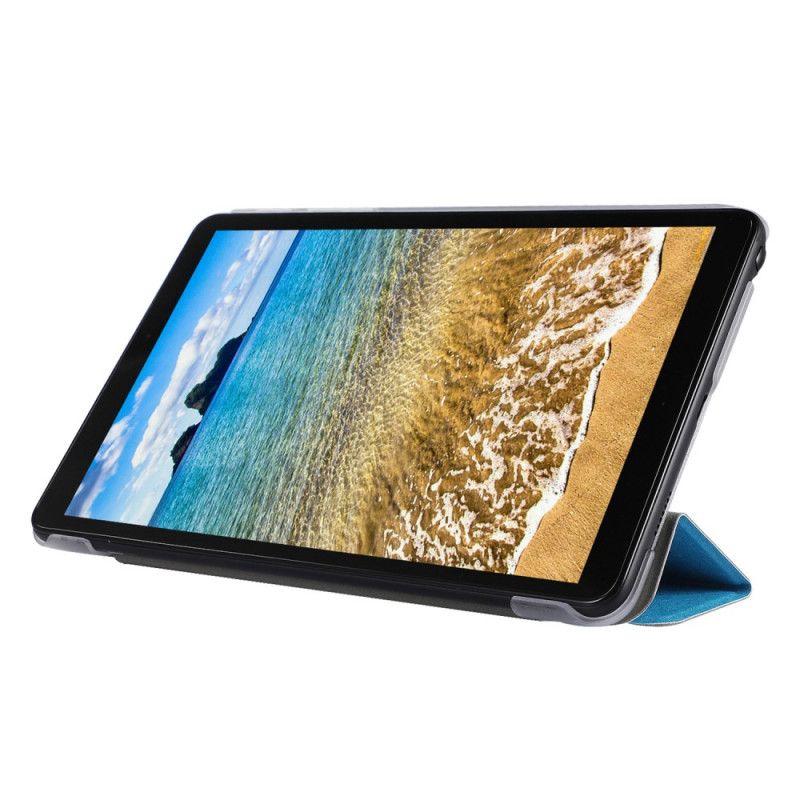 Elegancki Futerał Samsung Galaxy Tab A 8" (2019) Cyjan Czarny Jedwabista Tekstura