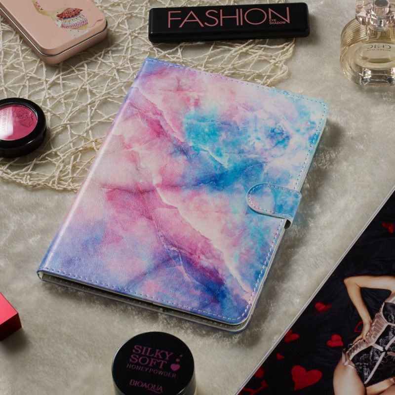 Skórzany Futerał Samsung Galaxy Tab A 8" (2019) Etui na Telefon Kolorowy Marmurkowy Wzór