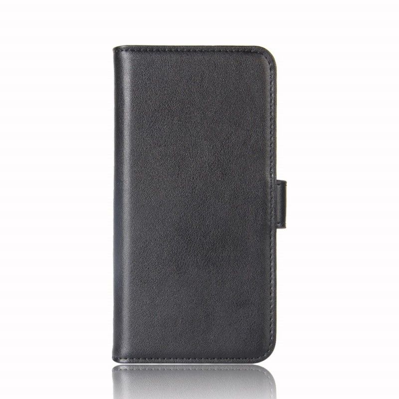 Etui Folio LG G7 ThinQ Brązowy Czarny Prawdziwa Skóra