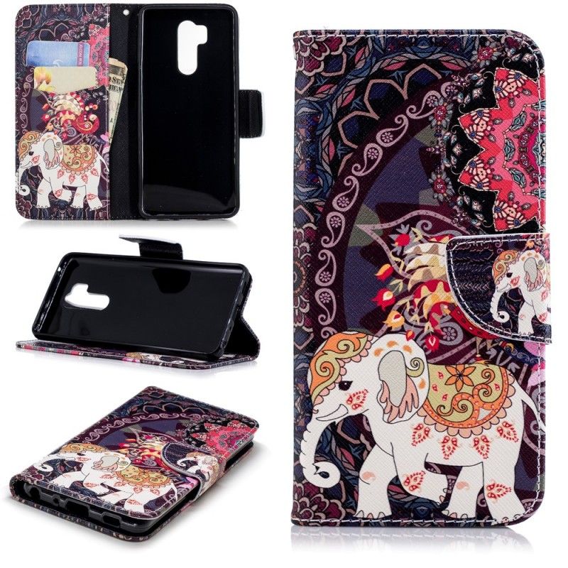 Etui Folio LG G7 ThinQ Etniczna Mandala Słonia Etui Ochronne