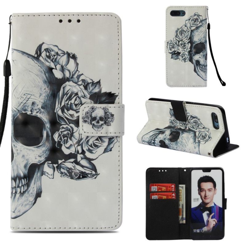 Etui Folio Honor 10 Kwiecista Czaszka Etui Ochronne