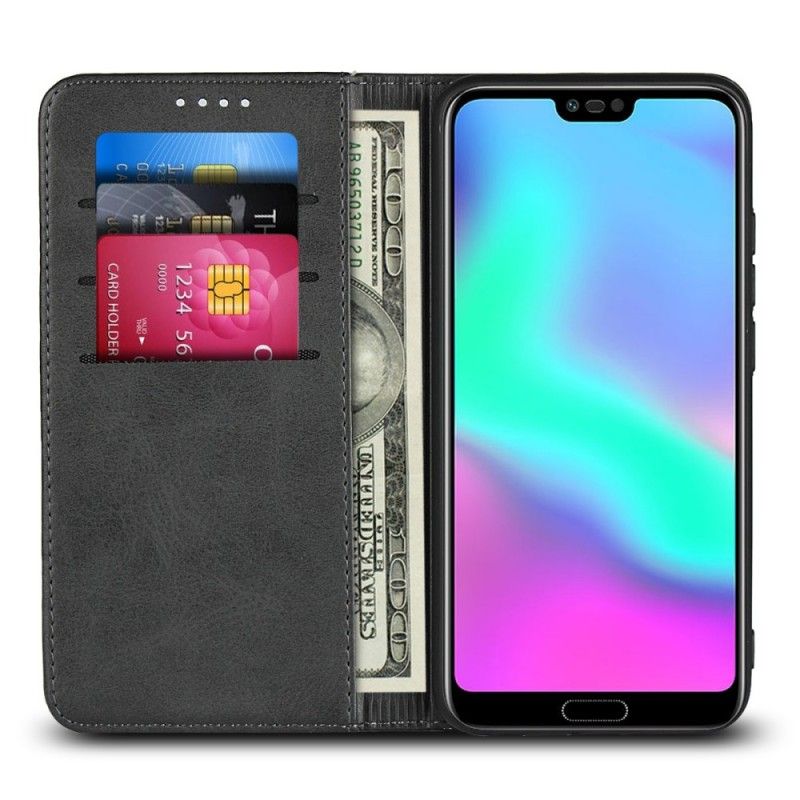 Flip Kotelot Honor 10 Czerwony Czarny Efekt Skóry