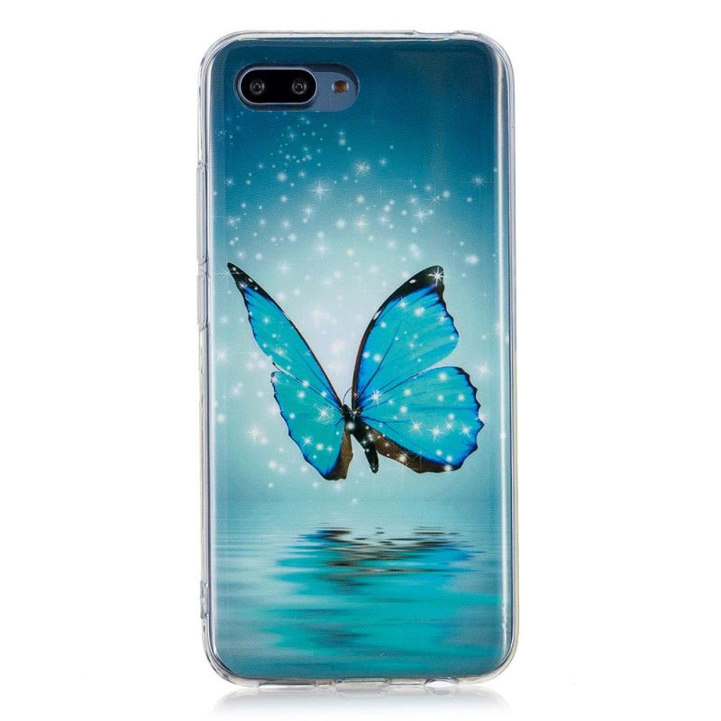 Futerały Honor 10 Etui na Telefon Fluorescencyjny Niebieski Motyl