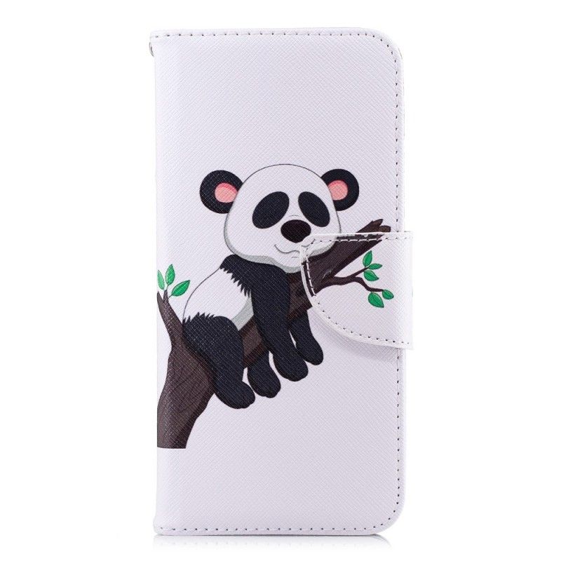 Skórzany Futerał Honor 10 Etui na Telefon Leniwa Panda