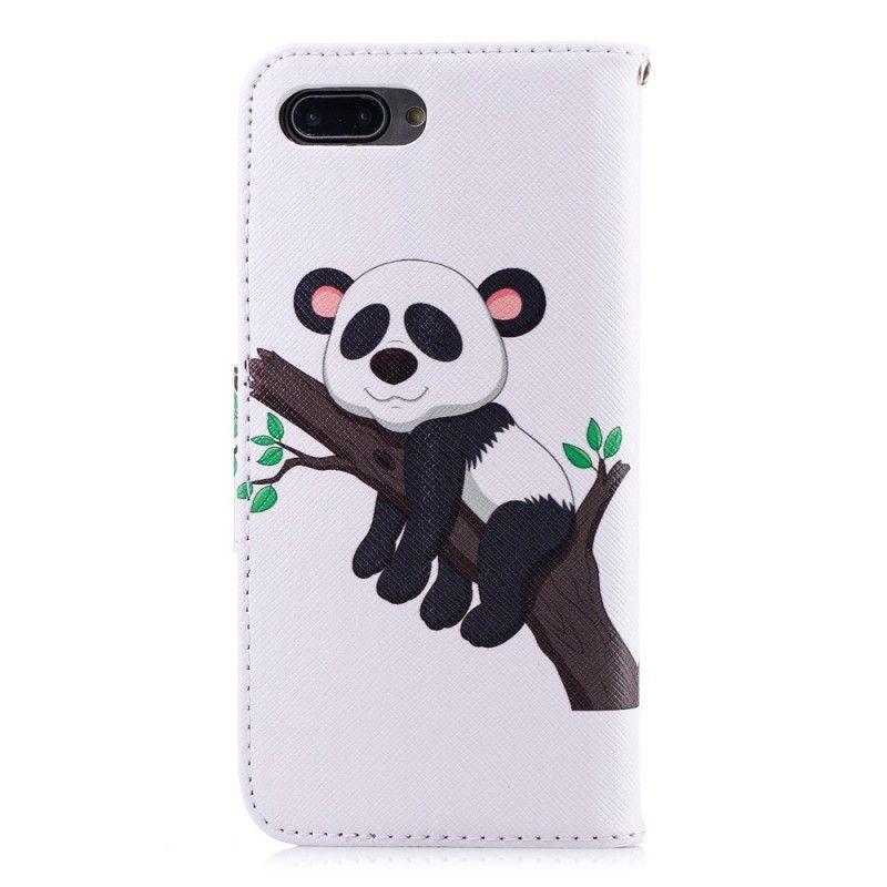 Skórzany Futerał Honor 10 Etui na Telefon Leniwa Panda