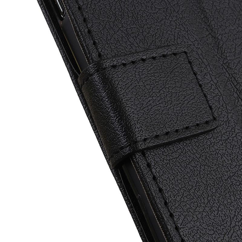 Etui Folio OnePlus Nord N100 Biały Czarny Klasyczny Efekt Skóry