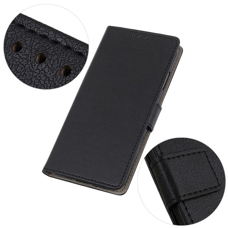 Etui Folio OnePlus Nord N100 Biały Czarny Klasyczny Efekt Skóry