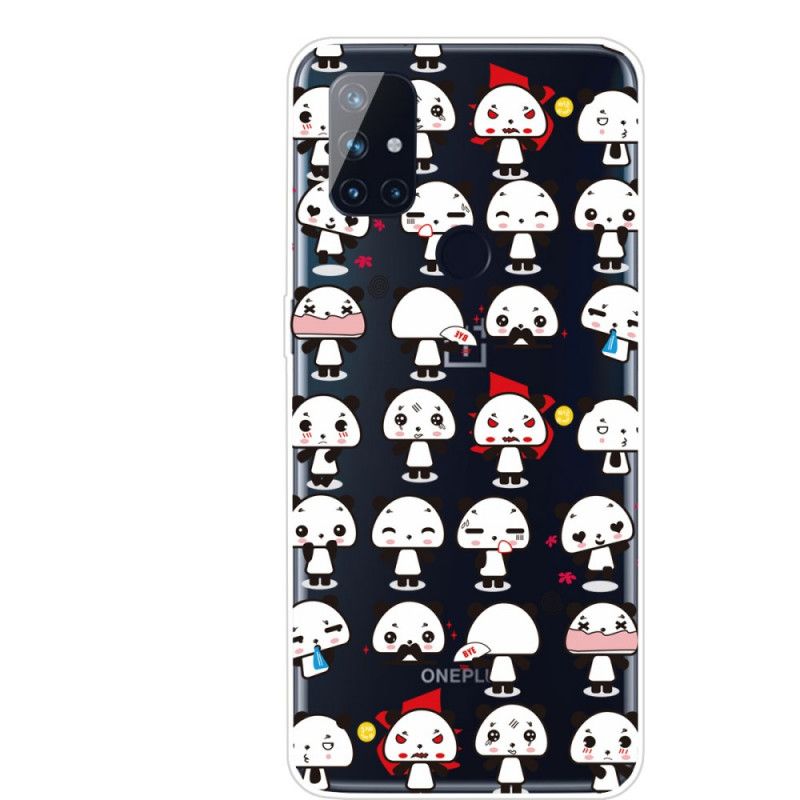 Etui OnePlus Nord N100 Przezroczyste Zabawne Pandy Etui Ochronne