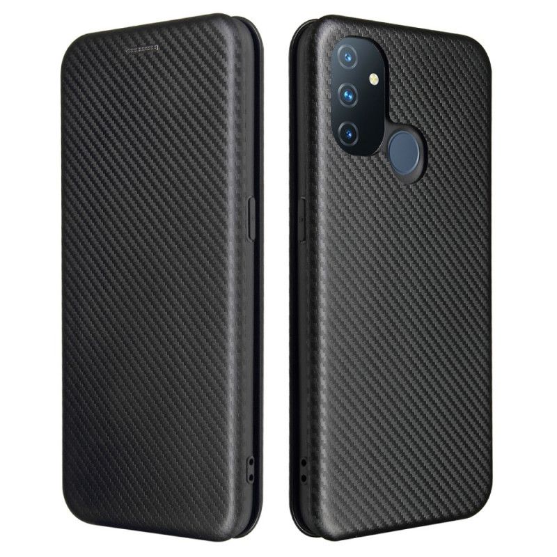 Flip Kotelot OnePlus Nord N100 Zielony Czarny Włókno Węglowe
