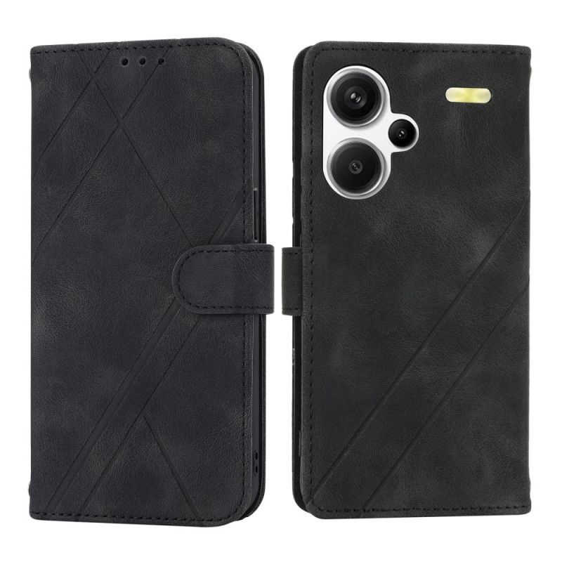 Etui Folio Xiaomi Redmi Note 13 Pro Plus 5g Dekoracja Linii Paska Etui Ochronne