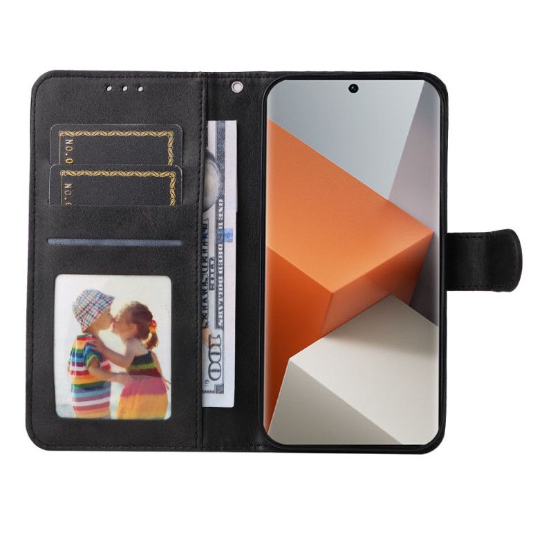 Skórzany Futerał Xiaomi Redmi Note 13 Pro Plus 5g Etui Na Telefon Klasyczny Z Paskiem