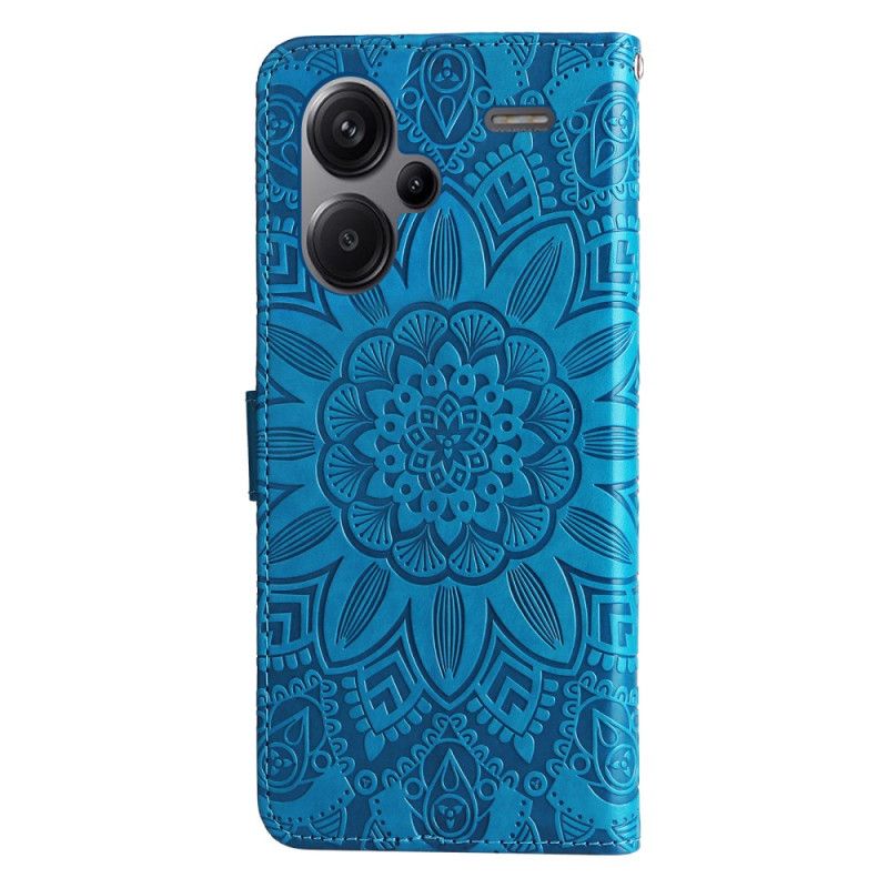 Skórzany Futerał Xiaomi Redmi Note 13 Pro Plus 5g Etui Na Telefon Słonecznik Z Paskiem