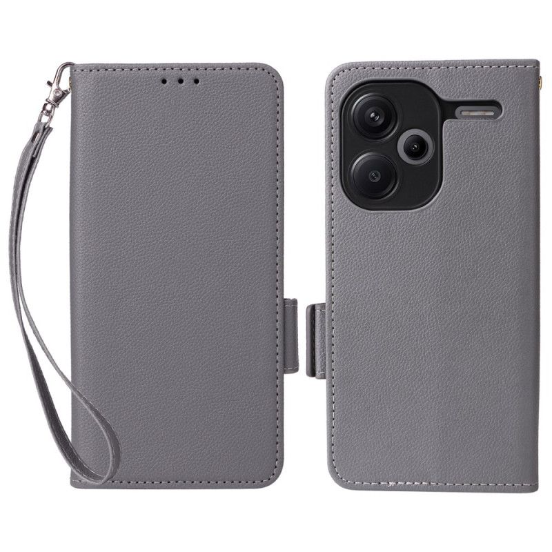 Skórzany Futerał Xiaomi Redmi Note 13 Pro Plus 5g Etui Na Telefon Ultracienki Z Paskiem