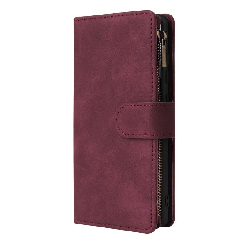 Etui Folio Samsung Galaxy S20 FE Granatowy Czarny Skórzany Styl Z Wieloma Kartami Z Paskiem