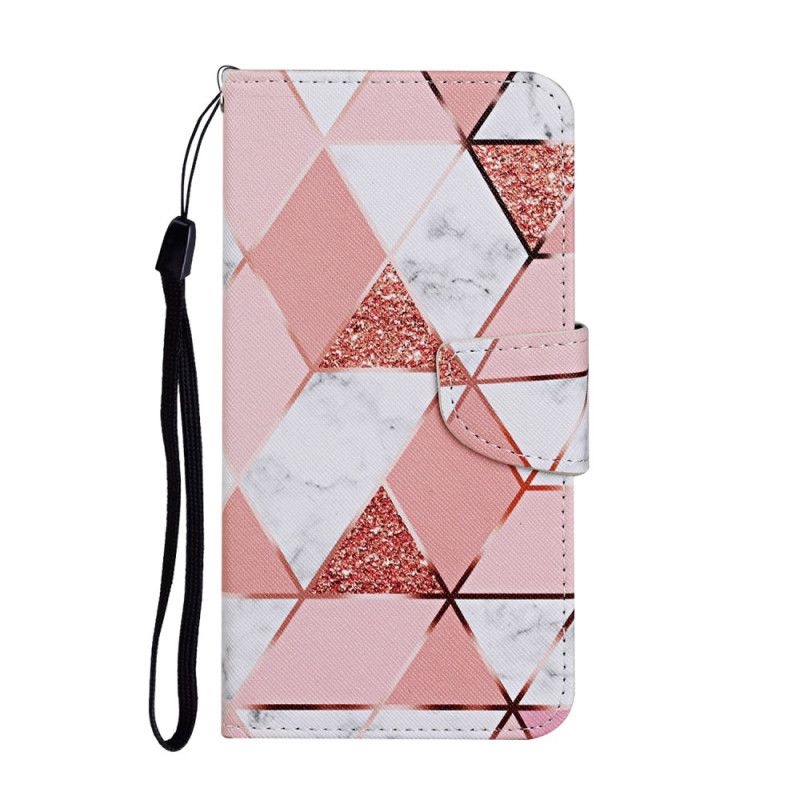 Etui Folio Samsung Galaxy S20 FE Marmur I Cekiny Z Paskiem