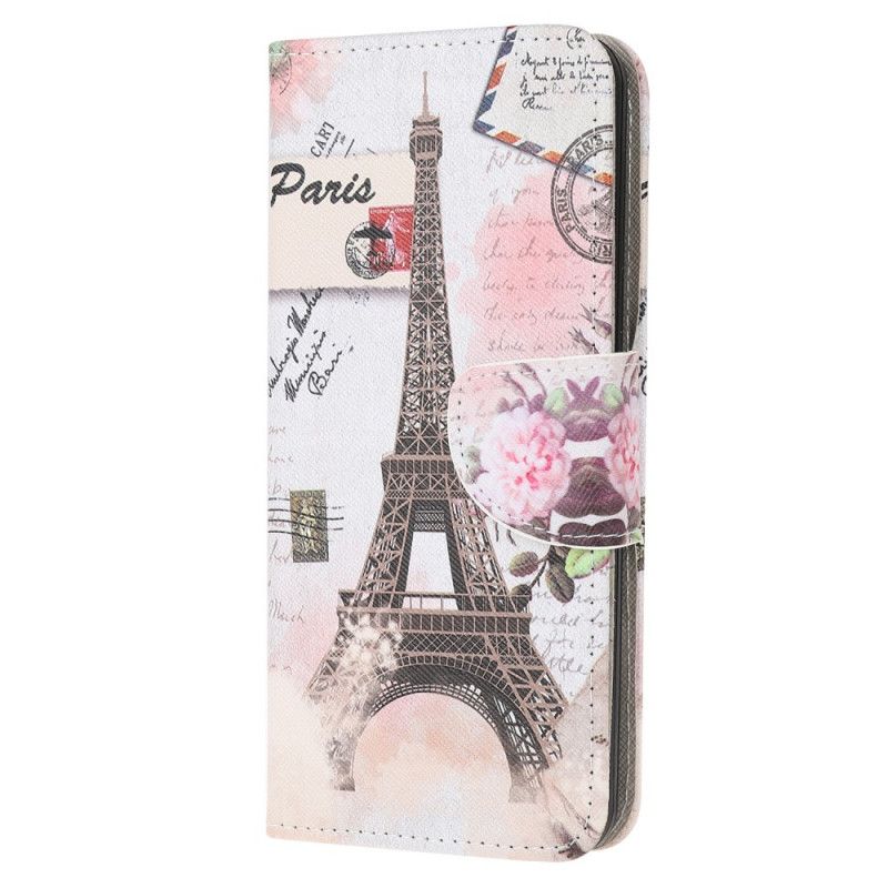 Etui Folio Samsung Galaxy S20 FE Wieża Eiffla W Stylu Retro Etui Ochronne