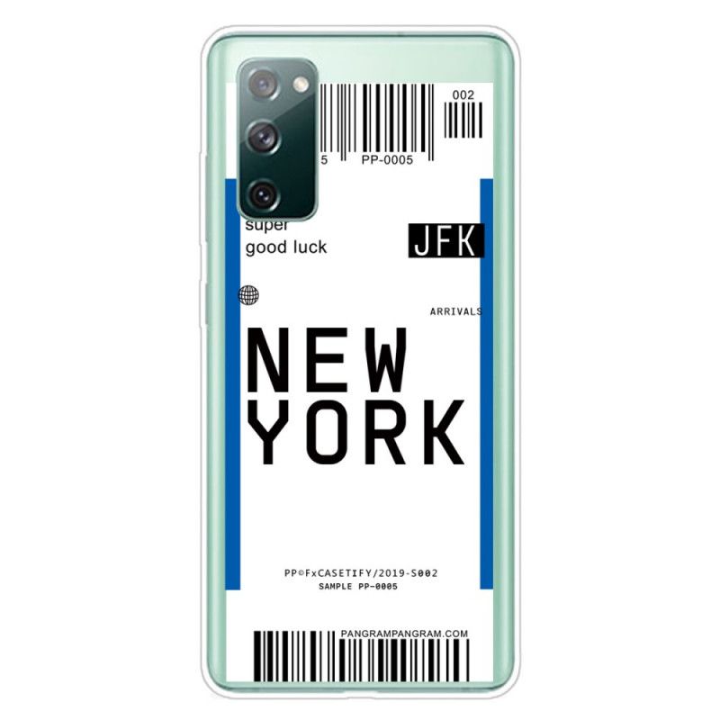 Etui Samsung Galaxy S20 FE Granatowy Czarny Karta Pokładowa Do Nowego Jorku Etui Ochronne