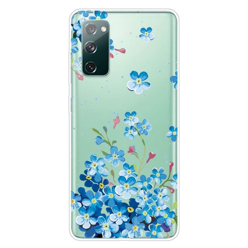 Etui Samsung Galaxy S20 FE Niebieskie Kwiaty Etui Ochronne