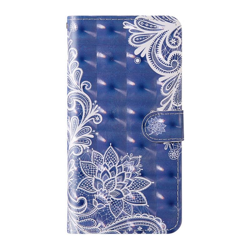 Skórzany Futerał Samsung Galaxy S20 FE Etui na Telefon Koronka W Jasnych Punktach Ze Stringami