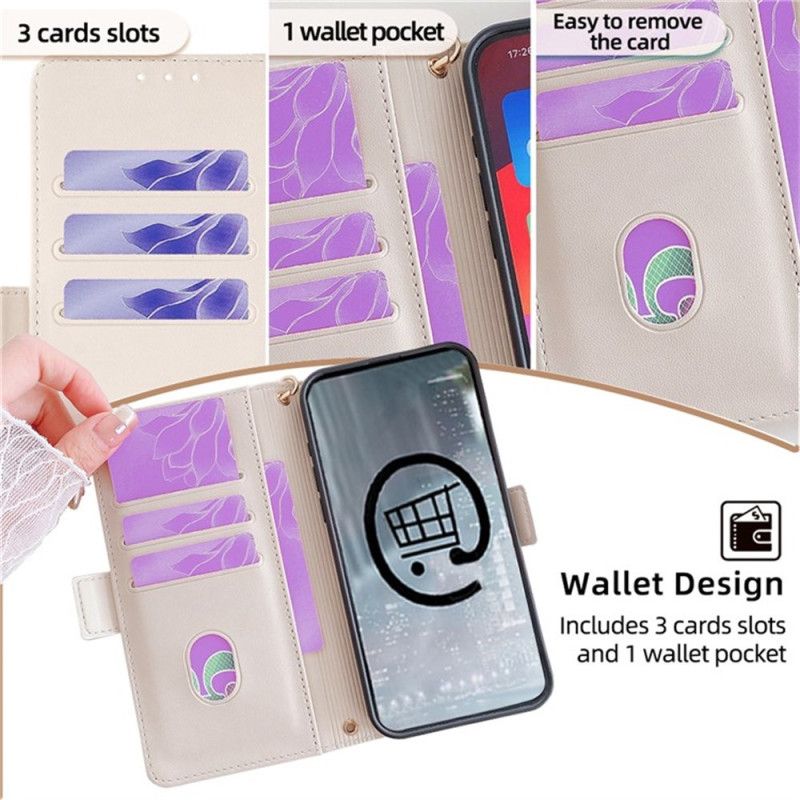 Etui Folio Do Realme C71 Blokada Rfid I Złote Zapięcie