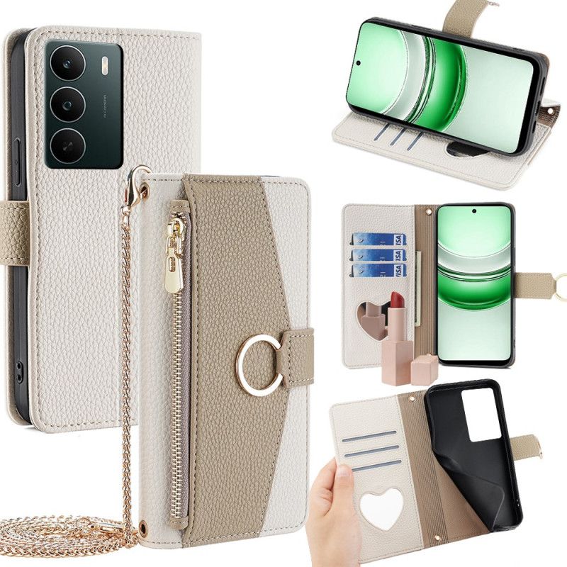 Etui Folio Do Realme C71 Portfel Z Lusterkiem I Łańcuszkiem