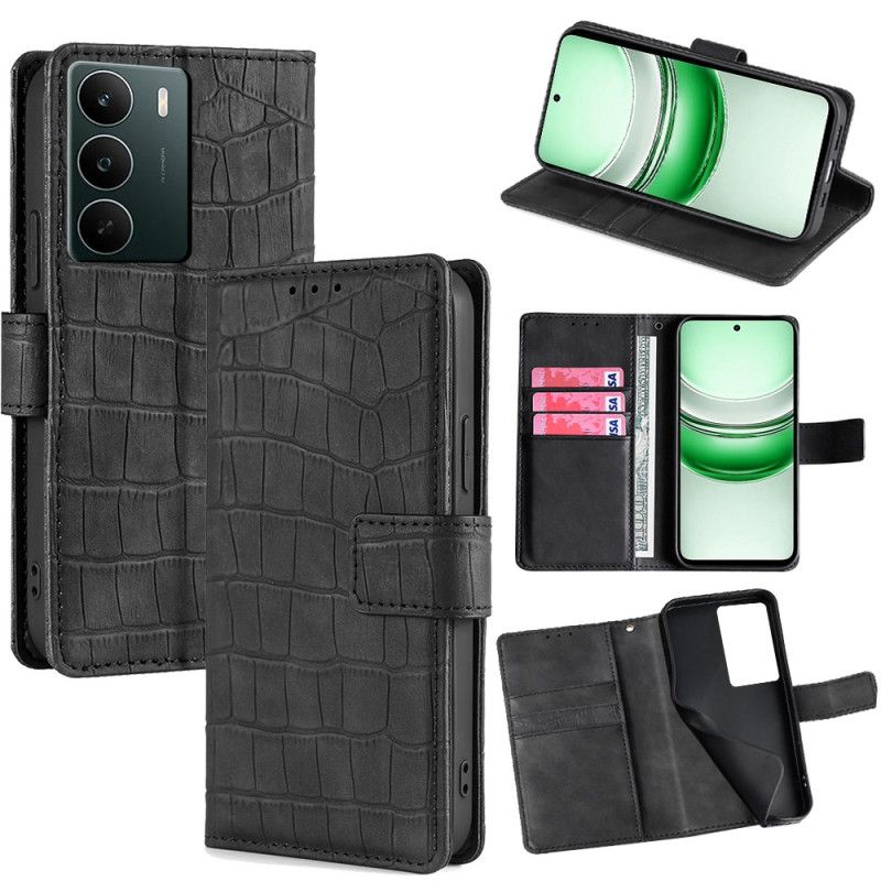 Etui Folio Realme C71 Faktura Skóry Krokodyla