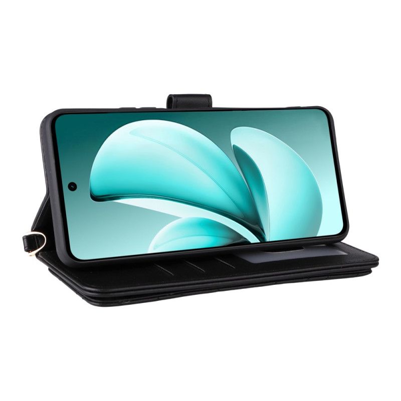 Etui Folio Realme C71 Pikowane Z Paskiem Na Ramię I Nadgarstek Etui Ochronne