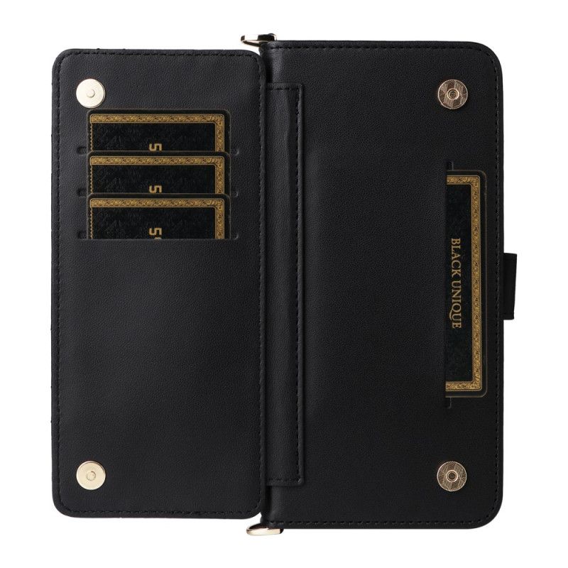 Etui Folio Realme C71 Pikowane Z Paskiem Na Ramię I Nadgarstek Etui Ochronne