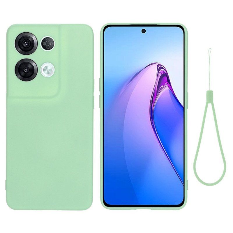 Etui do Oppo Reno 8 Pro z Łańcuch Płynny Silikon W Paski