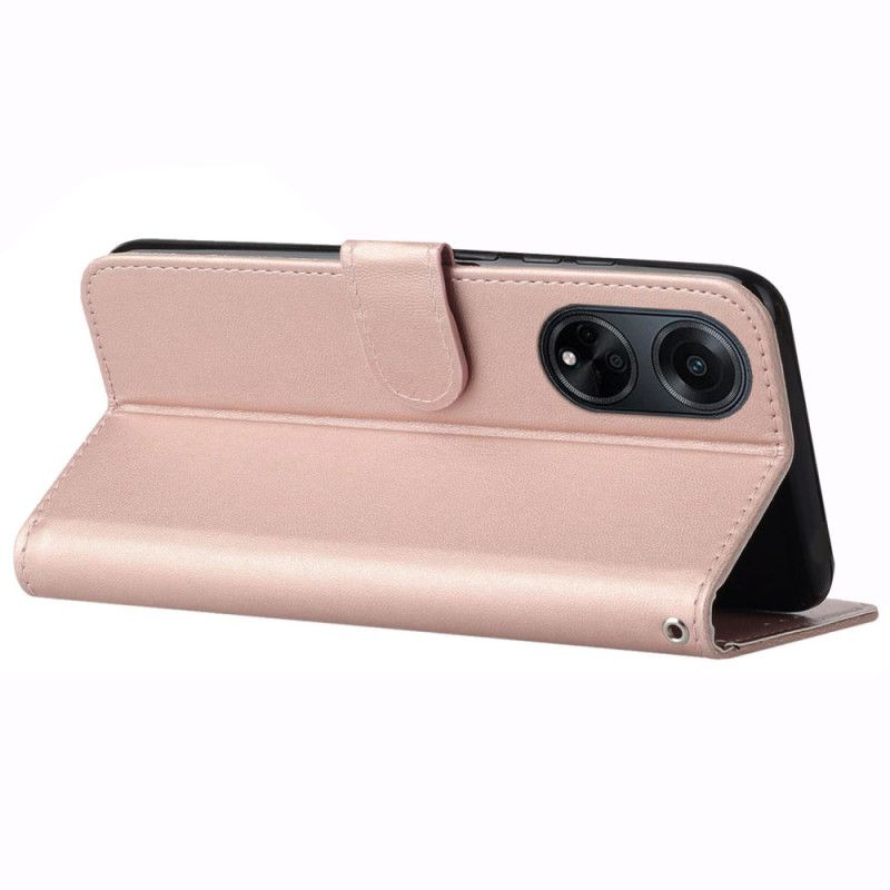 Obudowa Oppo A98 5g Etui Na Telefon Efekt Skóry Z Paskiem